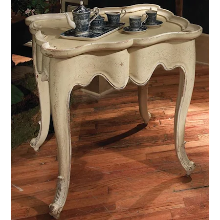 Andorra Square End Table with Scalloped Edges